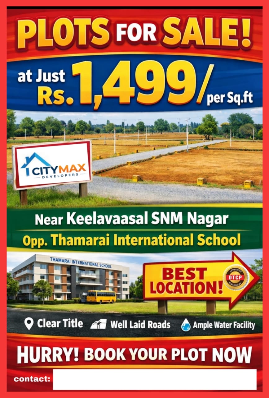 Residential Plot / Land for Sale in Keelavasal, Thanjavur , Thanjavur